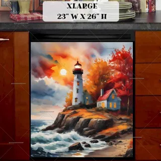 Preview of Autumn Lighthouse magnet in Extra Large size.