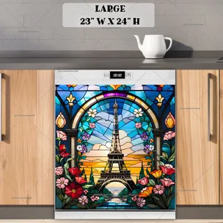 Preview of Stained Glass Eiffel Tower magnet in Large size.