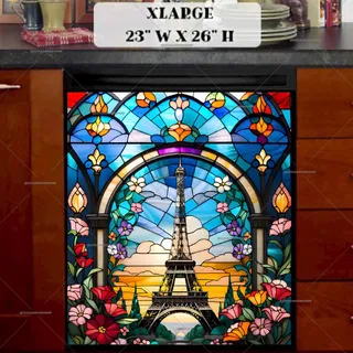 Preview of Stained Glass Eiffel Tower magnet in Extra Large size.