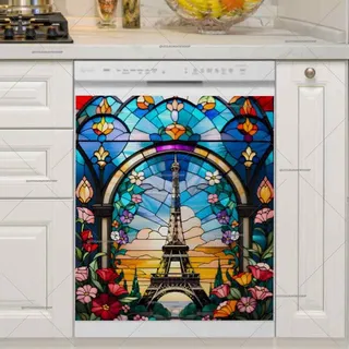 Preview of Stained Glass Eiffel Tower magnet.