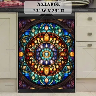 Preview of Stained Glass Gorgeous Mandala magnet in XX Large size.