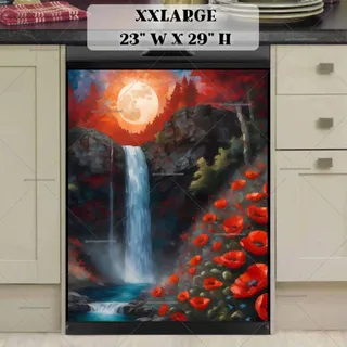 Preview of Poppies at the Waterfall magnet in XX Large size.