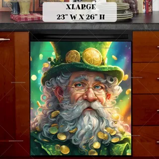 Preview of St. Patrick’s Day Gnome with Gold magnet in Extra Large size.