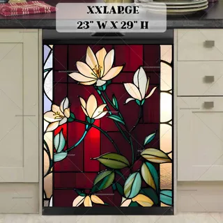 Preview of Stained Glass Jasmine Flower magnet in XX Large size.