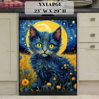 Preview of Starry Night Kitten magnet in XX Large size.