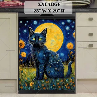 Preview of Starry Night Cat in the Meadow magnet in XX Large size.