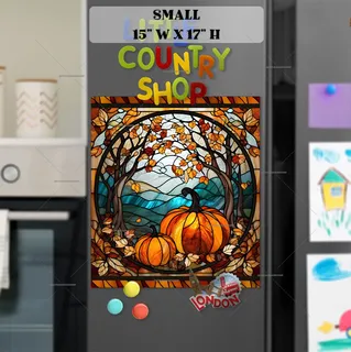 Preview of Stained Glass Pumpkins magnet in Small size.