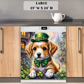 Preview of St. Patrick’s Day Elegant Puppy magnet in Large size.