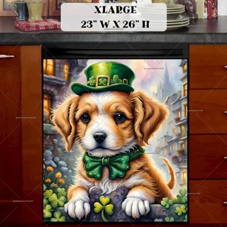 Preview of St. Patrick’s Day Elegant Puppy magnet in Extra Large size.