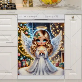 Preview of Blue Eyed Christmas Angel magnet.