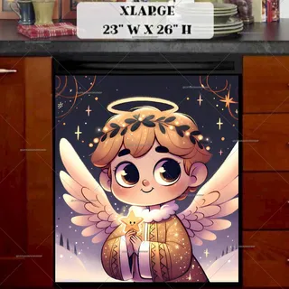 Preview of Christmas Angel Boy magnet in Extra Large size.