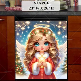 Preview of Christmas Angel with a Star magnet in Extra Large size.