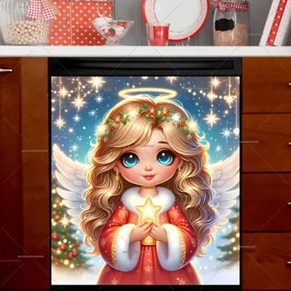 Preview of Christmas Angel with a Star magnet.