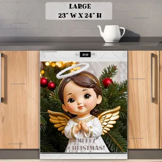 Preview of Christmas Angel Figurine magnet in Large size.