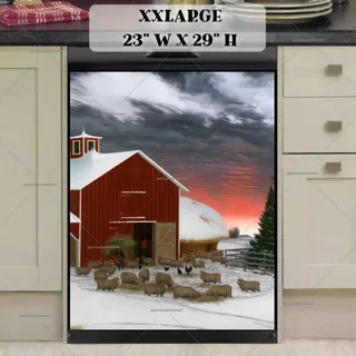 Preview of Wintertime Barnyard magnet in XX Large size.