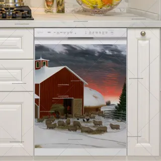 Preview of Wintertime Barnyard magnet.