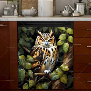 Preview of Beautiful Owl on the Tree magnet.