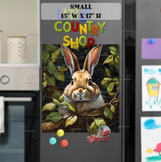 Preview of Beautiful Rabbit in the Bush magnet in Small size.