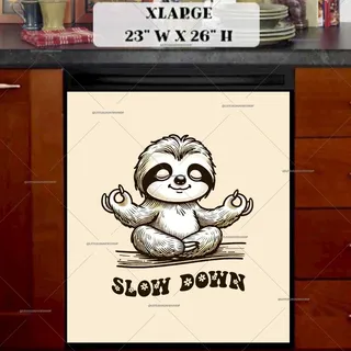 Preview of Meditating Zen Sloth magnet in Extra Large size.