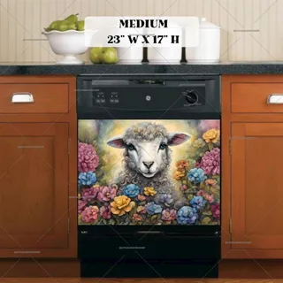 Preview of Cute Lamb in the Garden magnet in Medium size.