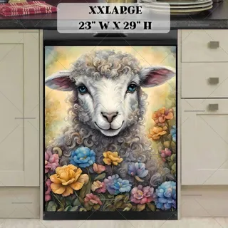 Preview of Cute Lamb in the Garden magnet in XX Large size.