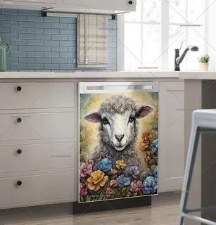 Preview of Cute Lamb in the Garden magnet.