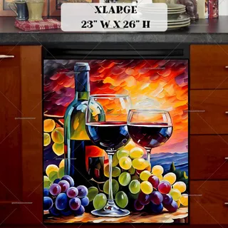 Preview of Still Life Sunset with Wine magnet in Extra Large size.