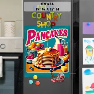 Preview of Retro Pancake Poster magnet in Small size.