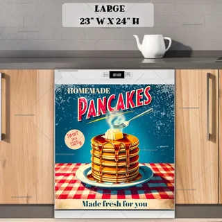 Preview of Retro Homemade Pancakes magnet in Large size.