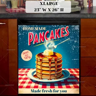 Preview of Retro Homemade Pancakes magnet in Extra Large size.