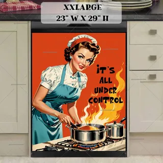 Preview of Cute Retro Housewife Cooking magnet in XX Large size.