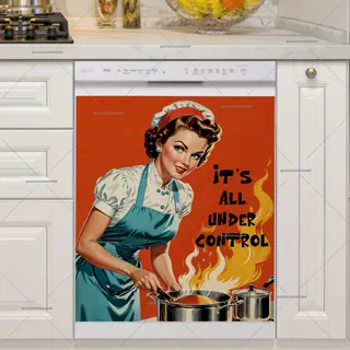 Preview of Cute Retro Housewife Cooking magnet.