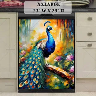 Preview of Gorgeous Peacock on a Tree magnet in XX Large size.