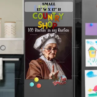 Preview of Funny Grandma’s Kitchen magnet in Small size.