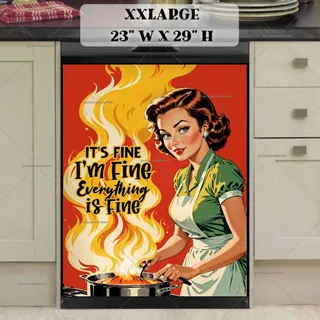 Preview of Funny Retro Housewife Cooking magnet in XX Large size.