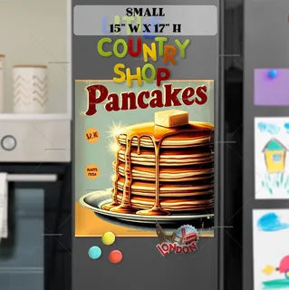 Preview of Retro Pancake Advertisement magnet in Small size.