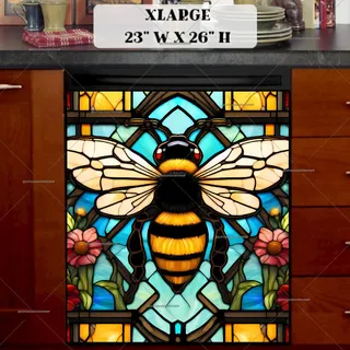 Preview of Stained Glass Beautiful Bumblebee magnet in Extra Large size.