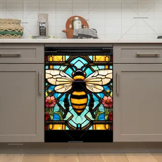 Preview of Stained Glass Beautiful Bumblebee magnet.