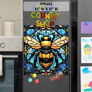 Preview of Stained Glass Pretty Bumblebee magnet in Small size.