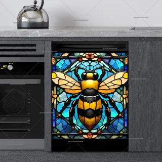 Preview of Stained Glass Pretty Bumblebee magnet.