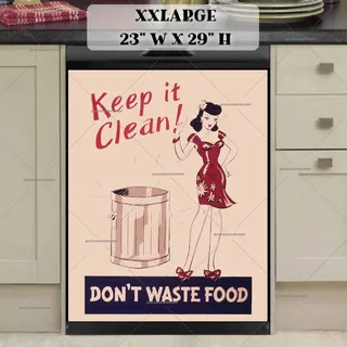 Preview of Don’t Waste Food Retro Poster magnet in XX Large size.