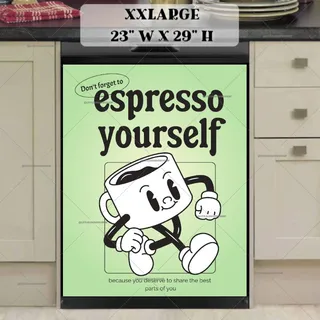 Preview of Cute Retro Coffee Cup magnet in XX Large size.