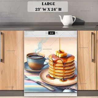 Preview of Watercolor Morning Pancakes magnet in Large size.