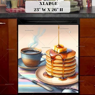 Preview of Watercolor Morning Pancakes magnet in Extra Large size.