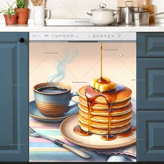 Preview of Watercolor Morning Pancakes magnet.