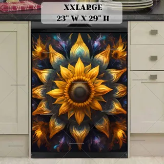 Preview of Pretty Sunflower Mandala magnet in XX Large size.