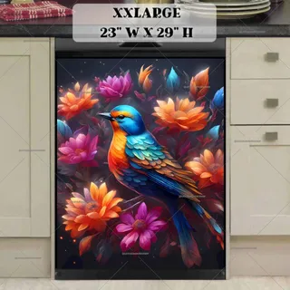 Preview of Folk Bird and Flowers magnet in XX Large size.