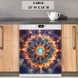 Preview of Abstract Glowing Mandala Design magnet in Large size.