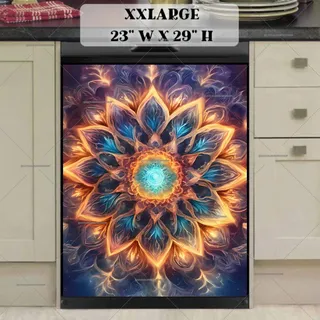 Preview of Abstract Glowing Mandala Design magnet in XX Large size.