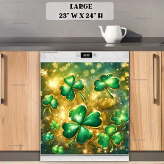 Preview of St. Patrick’s Day Shamrocks and Gold magnet in Large size.